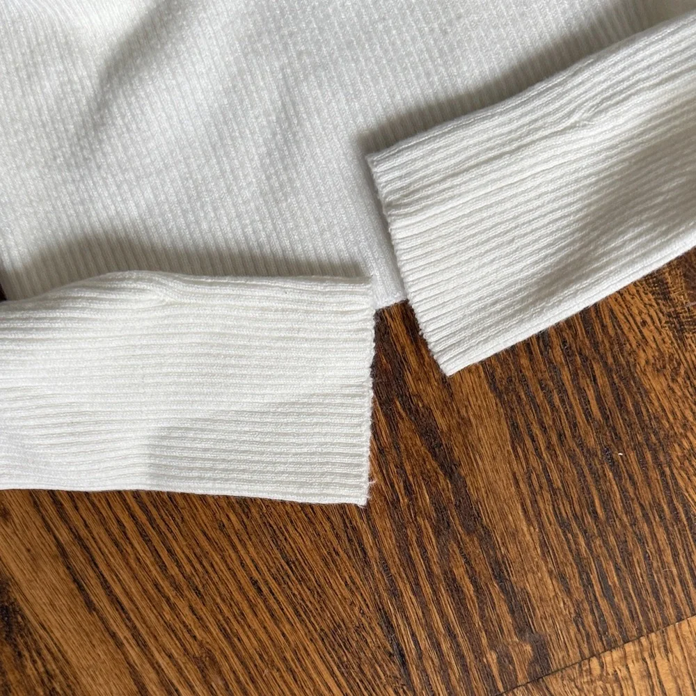 White Ribbed Off-Shoulder Top - Picture 4 of 4